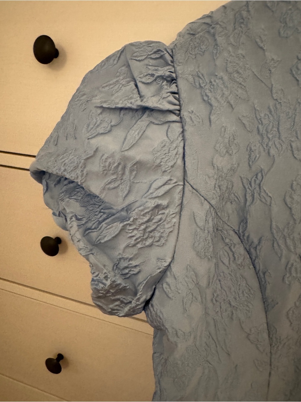 Dream Sister Jane jacquard bow mini dress in powder blue - Picture 9 of 9
